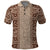 Hawaii Style Hibiscus and Tribal Element Fabric Patchwork Polo Shirt Beige Version LT03 Beige - Polynesian Pride