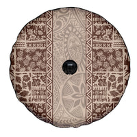 Hawaii Style Hibiscus and Tribal Element Fabric Patchwork Spare Tire Cover Beige Version LT03 - Polynesian Pride