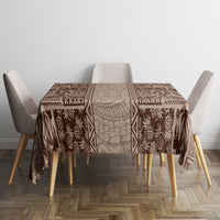 Hawaii Style Hibiscus and Tribal Element Fabric Patchwork Tablecloth Beige Version LT03 - Polynesian Pride