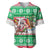 Hawaii Mele Kalikimaka Baseball Jersey Aloha Santa and Palm Tree Mix Kakau Pattern LT03 Green - Polynesian Pride