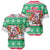 Hawaii Mele Kalikimaka Baseball Jersey Aloha Santa and Palm Tree Mix Kakau Pattern LT03 - Polynesian Pride