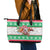 Hawaii Mele Kalikimaka Leather Tote Bag Aloha Santa and Palm Tree Mix Kakau Pattern LT03 - Polynesian Pride