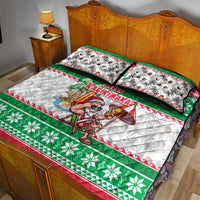 Hawaii Mele Kalikimaka Quilt Bed Set Aloha Santa and Palm Tree Mix Kakau Pattern LT03 - Polynesian Pride