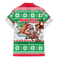 Custom Hawaii Mele Kalikimaka Family Matching Mermaid Dress and Hawaiian Shirt Aloha Santa and Palm Tree Mix Kakau Pattern LT03 - Polynesian Pride