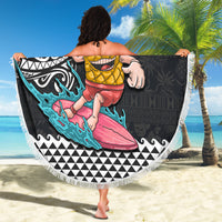 Hawaii Pineapple Surfing With Kakau Tribal Beach Blanket LT03 - Polynesian Pride