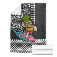 Hawaii Pineapple Surfing With Kakau Tribal Blanket LT03 - Polynesian Pride