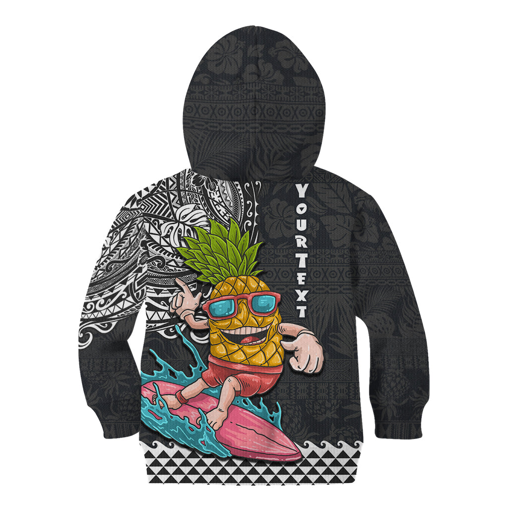 Hawaii Pineapple Surfing Kakau Tribal Personalised Kid Hoodie LT03 - Polynesian Pride