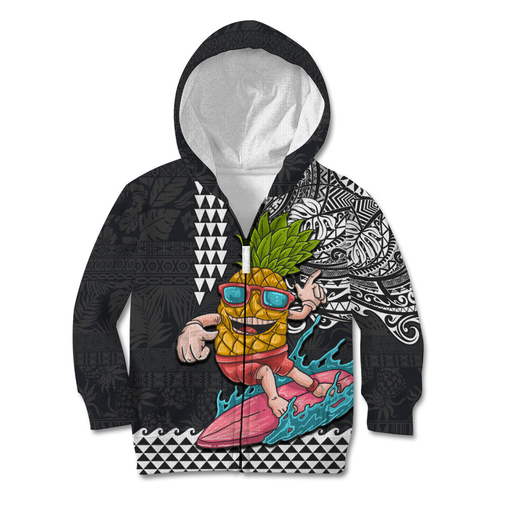 Hawaii Pineapple Surfing Kakau Tribal Personalised Kid Hoodie LT03 - Polynesian Pride