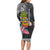 Hawaii Pineapple Surfing Kakau Tribal Personalised Long Sleeve Bodycon Dress LT03 - Polynesian Pride