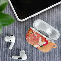 Hawaiian and Japanese Culture Together AirPods Case Kakau Art Tattoo with Cranes and Sakura Spring Vibe - Polynesian Pride