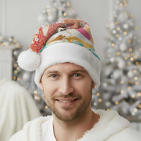Hawaiian and Japanese Culture Together Christmas Santa Hat Kakau Art Tattoo with Cranes and Sakura Spring Vibe LT03 - Polynesian Pride