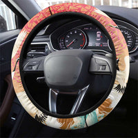 Hawaiian and Japanese Culture Together Steering Wheel Cover Kakau Art Tattoo with Cranes and Sakura Spring Vibe - Polynesian Pride