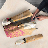 Hawaiian and Japanese Culture Together Umbrella Kakau Art Tattoo with Cranes and Sakura Spring Vibe - Polynesian Pride