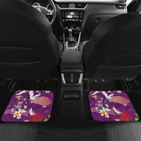 Hawaiian and Japanese Culture Together Car Mats Purple Ohia Lehua Plumeria and Sakura Blooming - Polynesian Pride