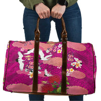 Hawaiian and Japanese Culture Together Travel Bag Pink Ohia Lehua Plumeria and Sakura Blooming - Polynesian Pride