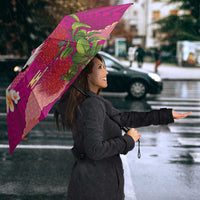 Hawaiian and Japanese Culture Together Umbrella Pink Ohia Lehua Plumeria and Sakura Blooming - Polynesian Pride