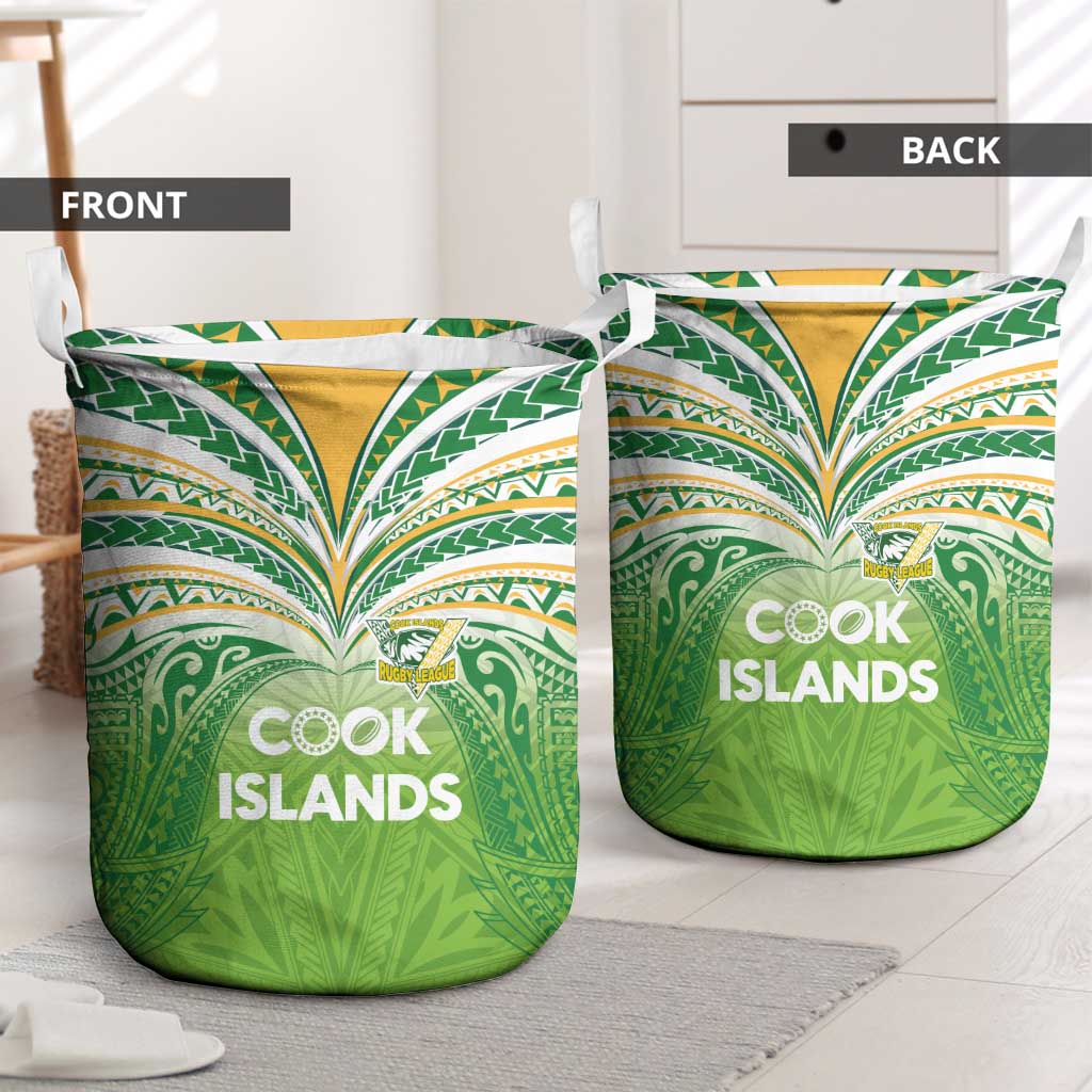 Cook Islands Rugby League Laundry Basket Tatau Tribal Motifs-Light Green Color - Polynesian Pride