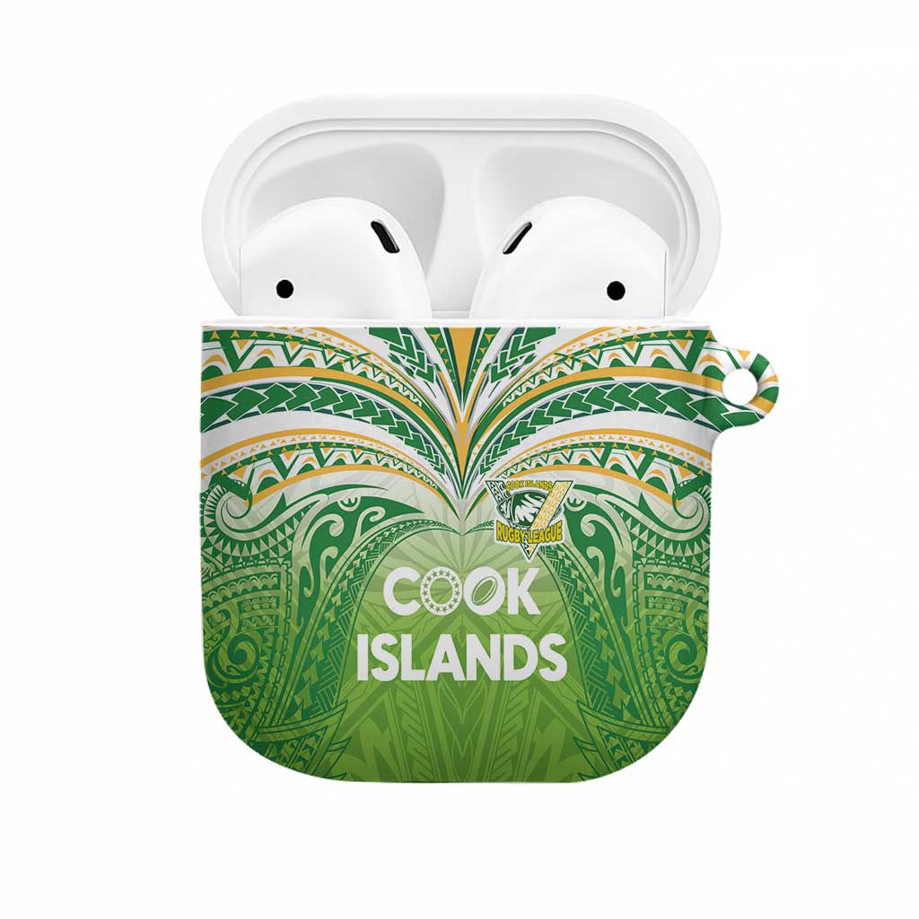 Cook Islands Rugby League AirPods Case Tatau Tribal Motifs-Light Green Color - Polynesian Pride