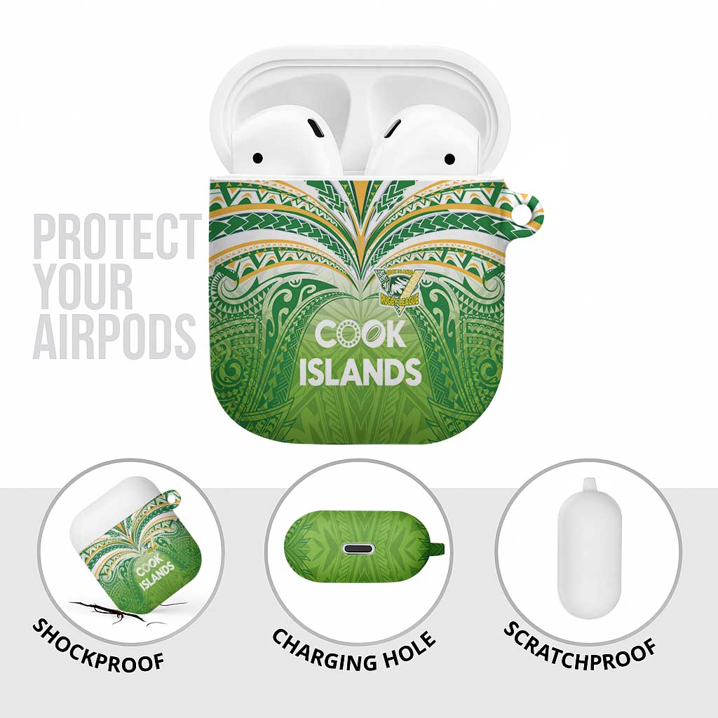 Cook Islands Rugby League AirPods Case Tatau Tribal Motifs-Light Green Color - Polynesian Pride
