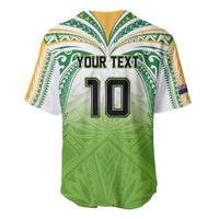 Custom Cook Islands Rugby League Baseball Jersey Tatau Tribal Motifs-Light Green Color - Polynesian Pride