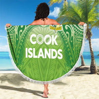 Cook Islands Rugby League Beach Blanket Tatau Tribal Motifs-Light Green Color - Polynesian Pride