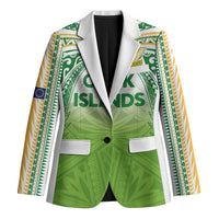 Custom Cook Islands Rugby League Blazer Tatau Tribal Motifs-Light Green Color - Polynesian Pride