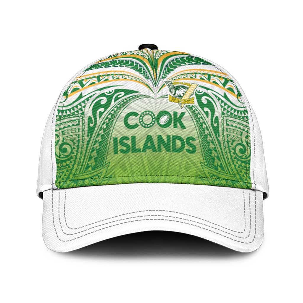 Cook Islands Rugby League Classic Cap Tatau Tribal Motifs-Light Green Color - Polynesian Pride
