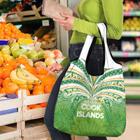 Cook Islands Rugby League Grocery Bag Tatau Tribal Motifs-Light Green Color - Polynesian Pride