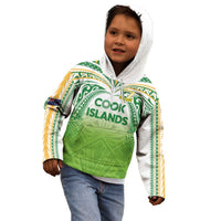 Custom Cook Islands Rugby League Kid Hoodie Tatau Tribal Motifs-Light Green Color - Polynesian Pride