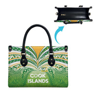 Cook Islands Rugby League Leather Bag Tatau Tribal Motifs-Light Green Color - Polynesian Pride