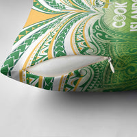 Cook Islands Rugby League Pillow Cover Tatau Tribal Motifs-Light Green Color - Polynesian Pride