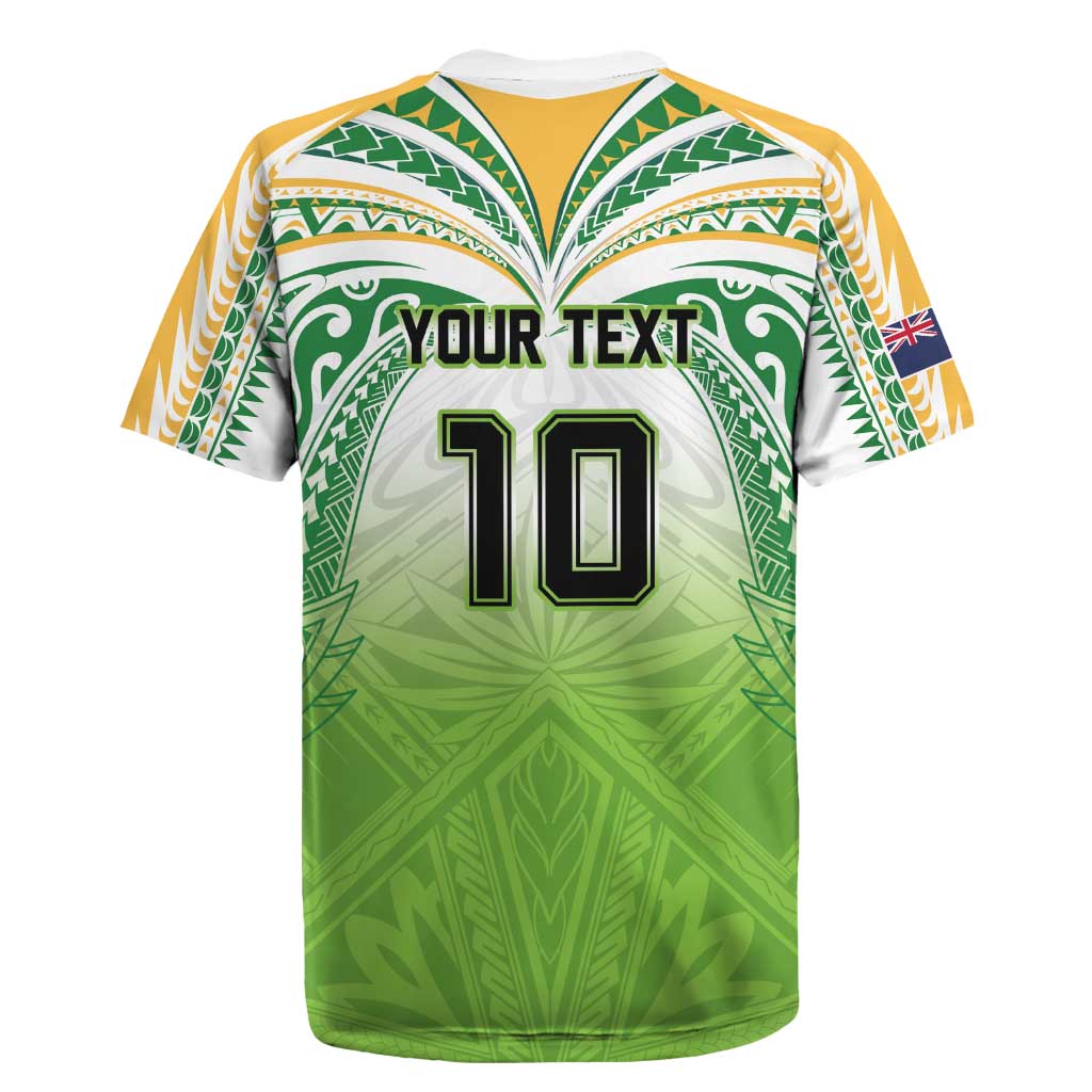 Custom Cook Islands Rugby League Rugby Jersey Tatau Tribal Motifs-Light Green Color - Polynesian Pride