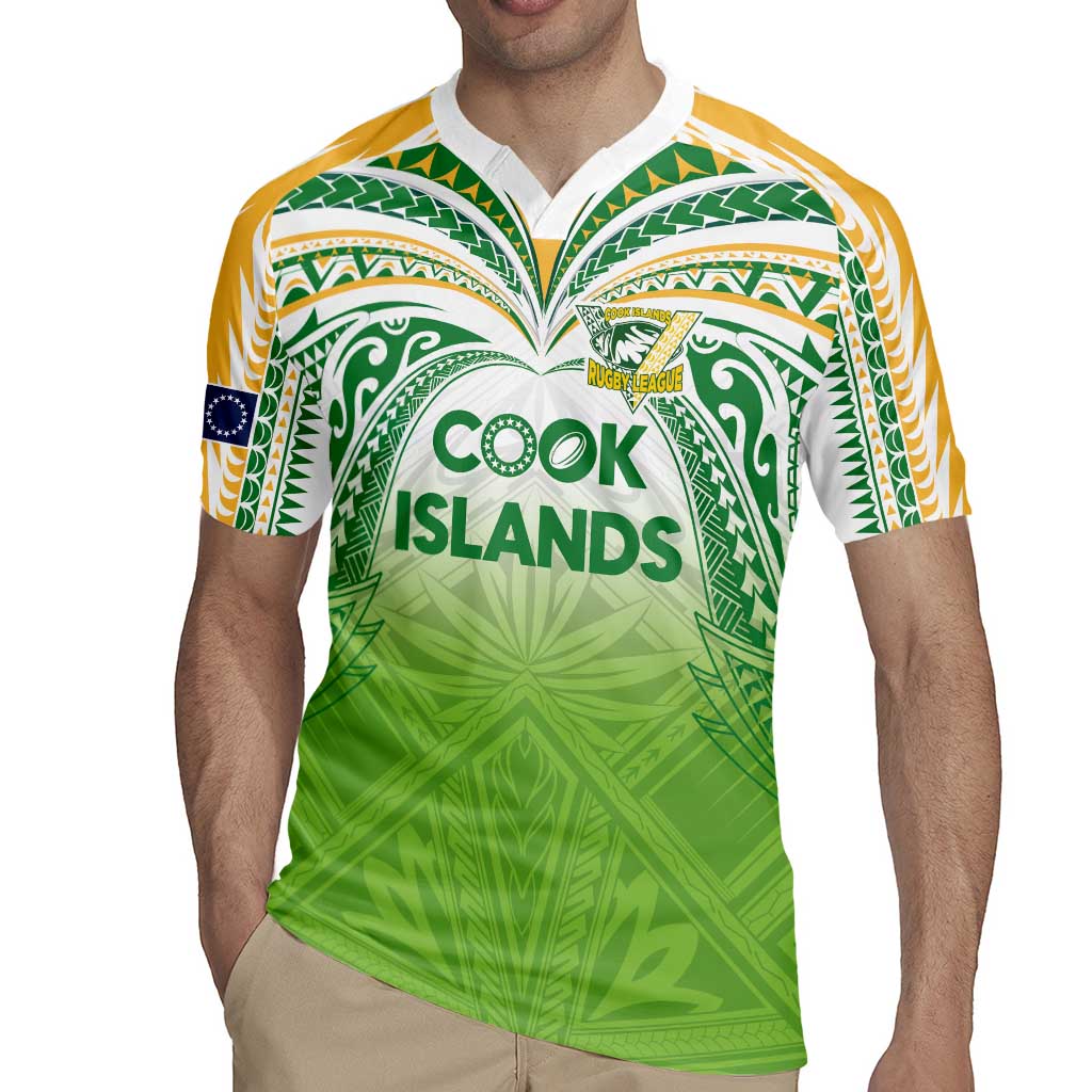 Custom Cook Islands Rugby League Rugby Jersey Tatau Tribal Motifs-Light Green Color - Polynesian Pride