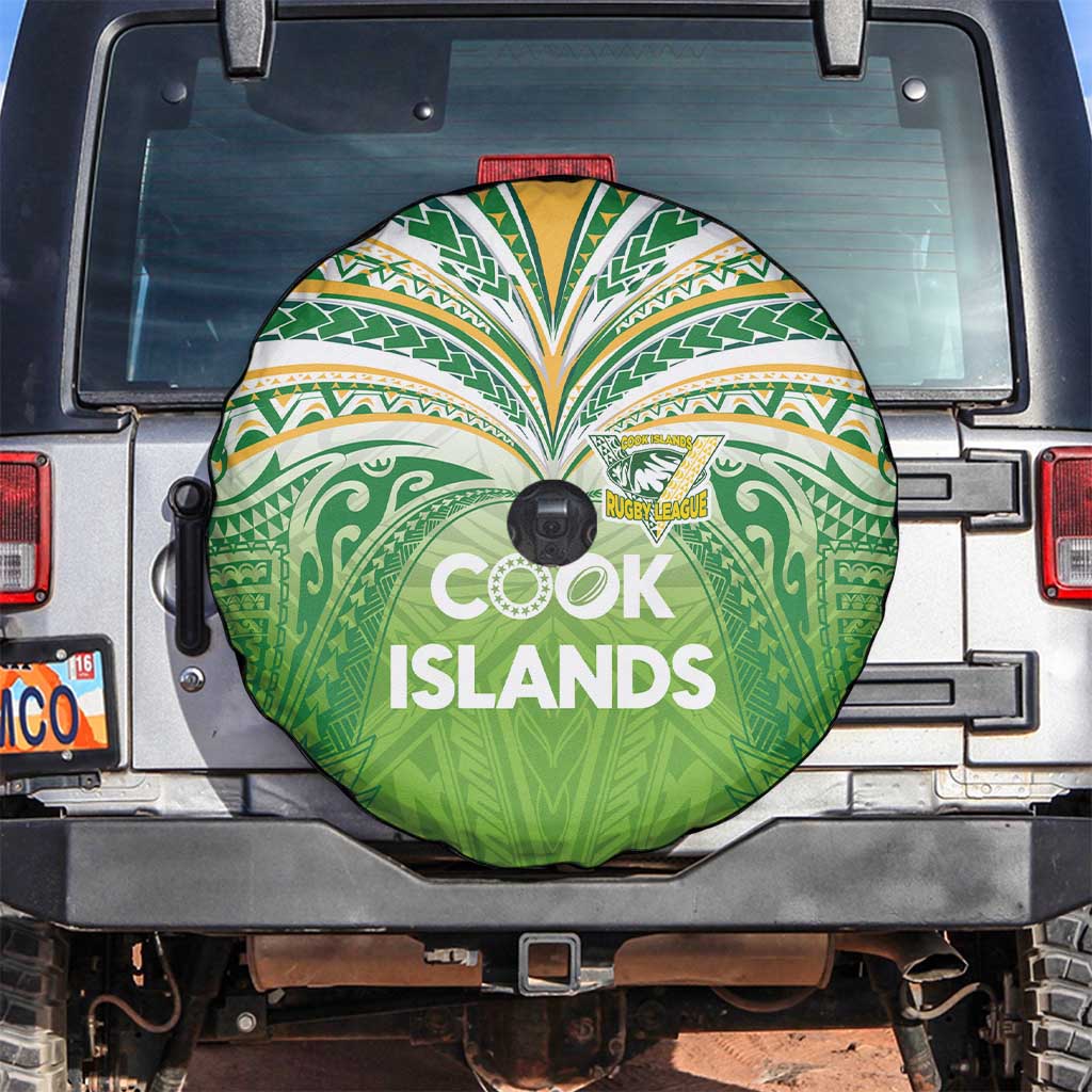 Cook Islands Rugby League Spare Tire Cover Tatau Tribal Motifs-Light Green Color - Polynesian Pride