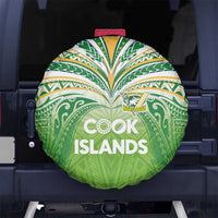 Cook Islands Rugby League Spare Tire Cover Tatau Tribal Motifs-Light Green Color - Polynesian Pride