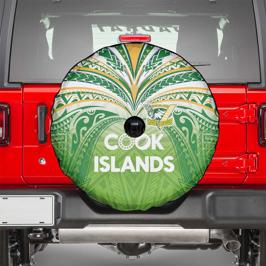 Cook Islands Rugby League Spare Tire Cover Tatau Tribal Motifs-Light Green Color - Polynesian Pride