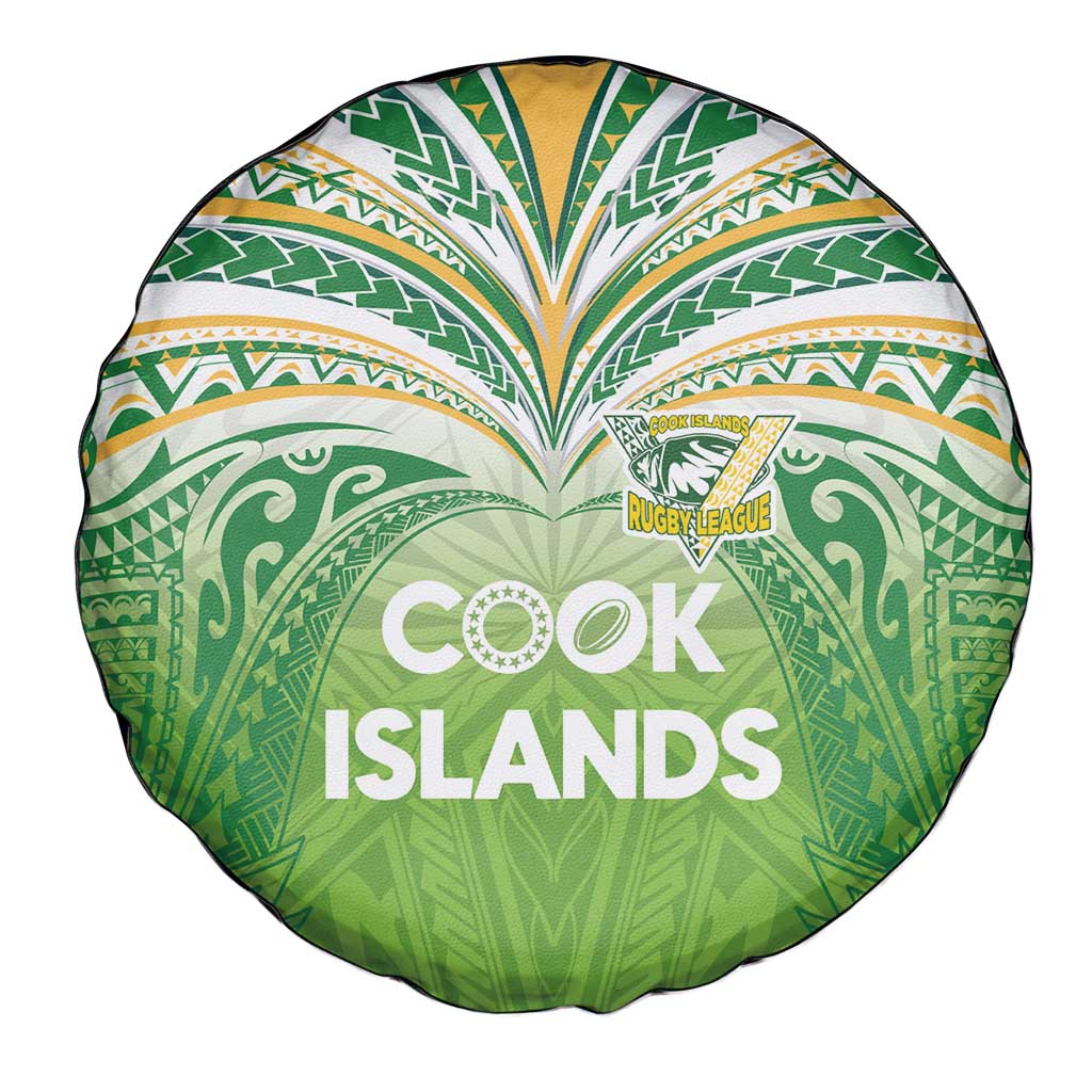 Cook Islands Rugby League Spare Tire Cover Tatau Tribal Motifs-Light Green Color - Polynesian Pride