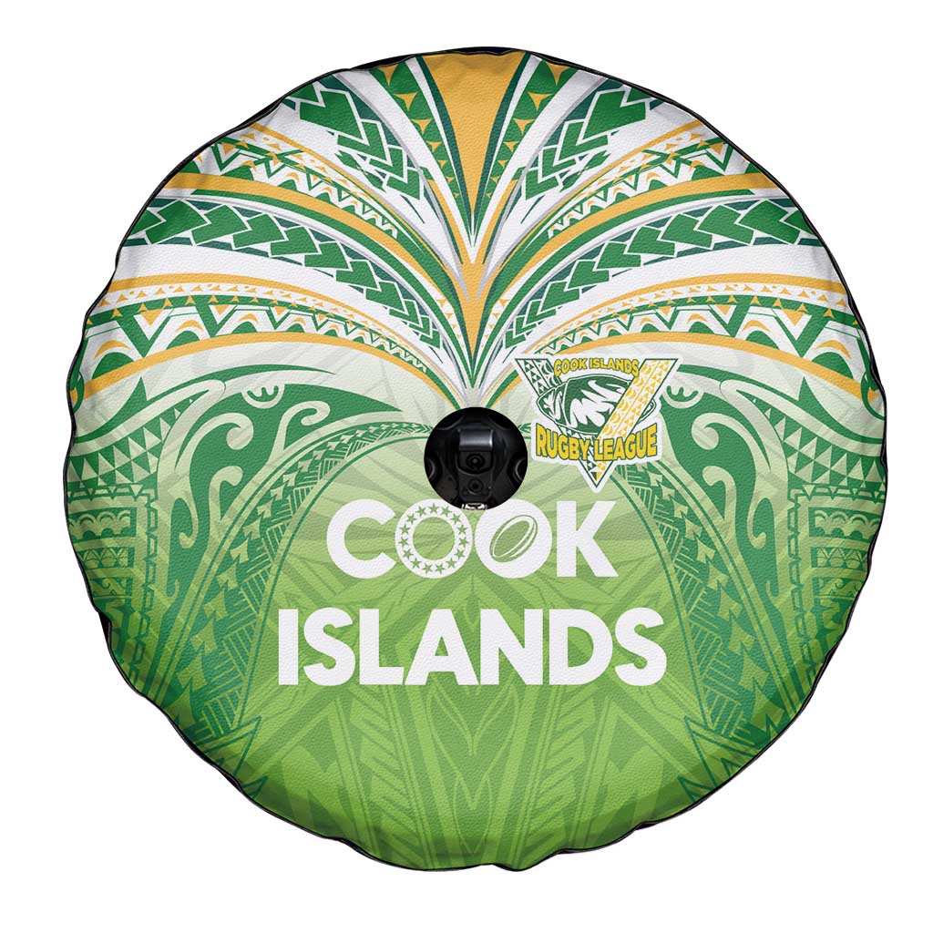 Cook Islands Rugby League Spare Tire Cover Tatau Tribal Motifs-Light Green Color - Polynesian Pride
