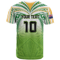 Custom Cook Islands Rugby League T Shirt Tatau Tribal Motifs-Light Green Color - Polynesian Pride