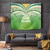 Cook Islands Rugby League Tapestry Tatau Tribal Motifs-Light Green Color - Polynesian Pride