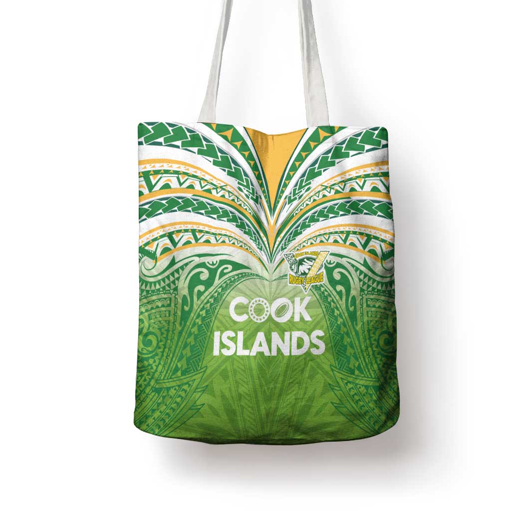 Cook Islands Rugby League Tote Bag Tatau Tribal Motifs-Light Green Color - Polynesian Pride