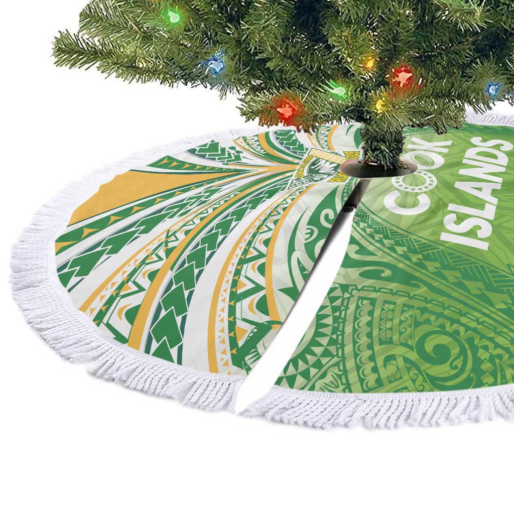 Cook Islands Rugby League Tree Skirt Tatau Tribal Motifs-Light Green Color - Polynesian Pride