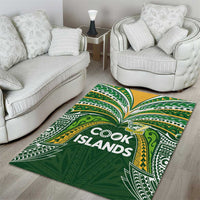 Cook Islands Rugby League Area Rug Tatau Tribal Motifs-Dark Green Color LT03 - Polynesian Pride