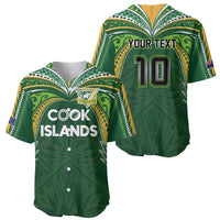 Custom Cook Islands Rugby League Baseball Jersey Tatau Tribal Motifs-Dark Green Color - Polynesian Pride
