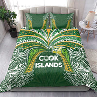 Cook Islands Rugby League Bedding Set Tatau Tribal Motifs-Dark Green Color - Polynesian Pride