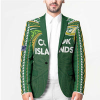 Custom Cook Islands Rugby League Blazer Tatau Tribal Motifs-Dark Green Color - Polynesian Pride
