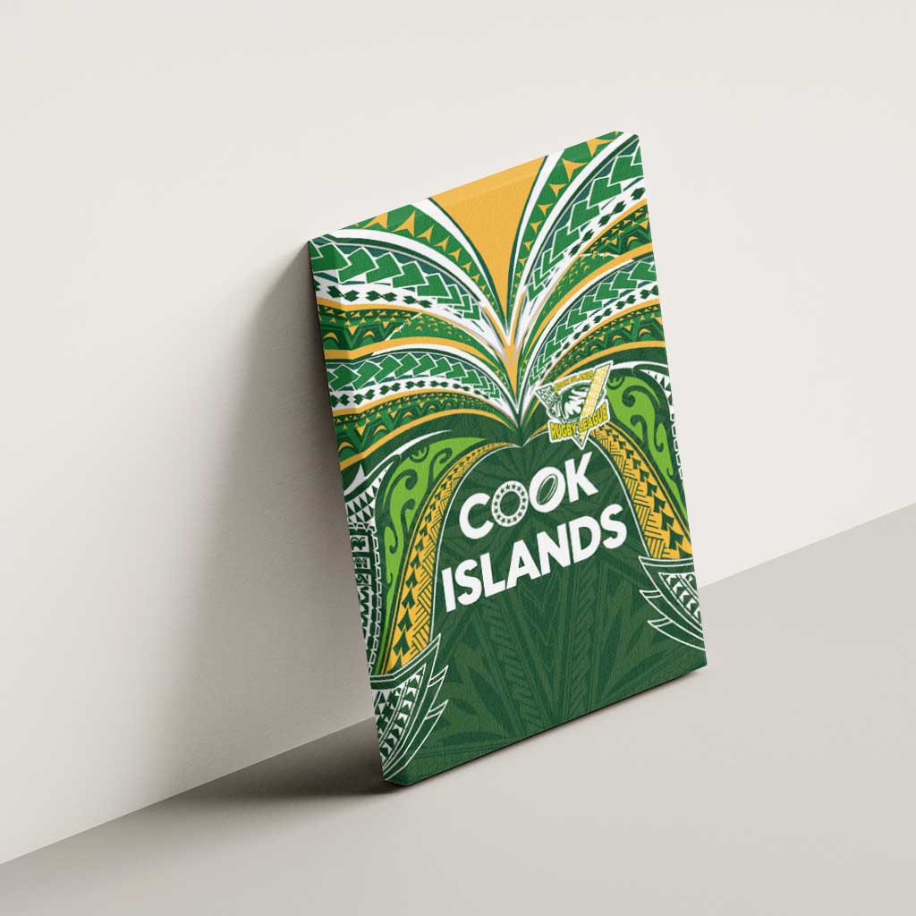 Cook Islands Rugby League Canvas Wall Art Tatau Tribal Motifs-Dark Green Color - Polynesian Pride