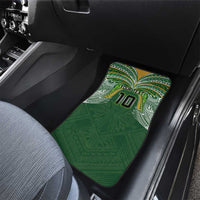 Custom Cook Islands Rugby League Car Mats Tatau Tribal Motifs-Dark Green Color - Polynesian Pride
