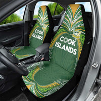 Cook Islands Rugby League Car Seat Cover Tatau Tribal Motifs-Dark Green Color - Polynesian Pride