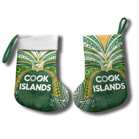 Cook Islands Rugby League Christmas Stocking Tatau Tribal Motifs-Dark Green Color - Polynesian Pride
